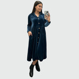 Shirt Dress Lux Velvet with Collar