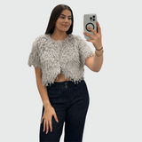 Faux Ostrich Bolero
