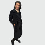 Cord Solid Trench Coat