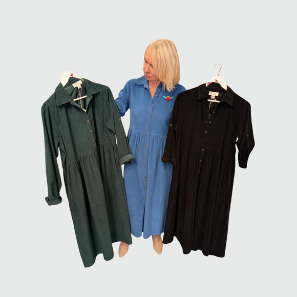 Cord Solid Dress Collar