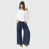 Linen Solid Pant Wide Leg