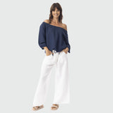 Linen Solid Pant Wide Leg