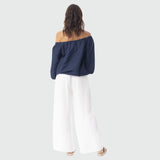 Linen Solid Pant Wide Leg