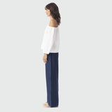 Linen Solid Pant Wide Leg