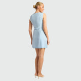 Contrast stitching Detail Vest Dress