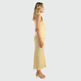 Large Feature Button Vest Top & Midi Skirt Set