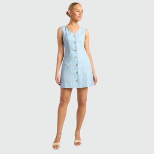 Contrast stitching Detail Vest Dress