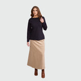 Boat Neck Long Sleeve Top