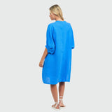 Cobalt Blue Linen Dress